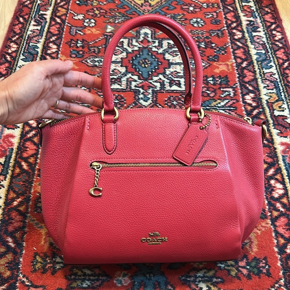 COACH Elise Satchel in Pebbled Red Leather - Picture 2 of 8